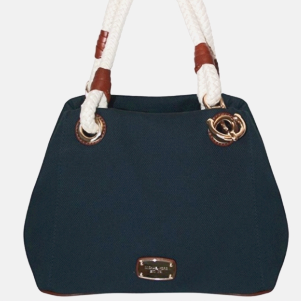 Michael Kors Navy Nautical Canvas Tote Purse Bag
